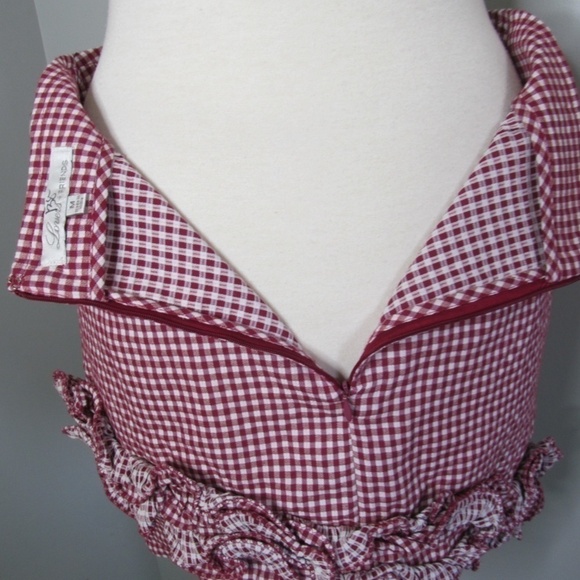 Lovers+ Friends  Ballard Mini Ruffle Check Print Skirt Red - Picture 9 of 12